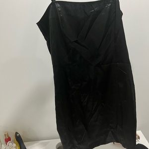 Black satin mini dress
